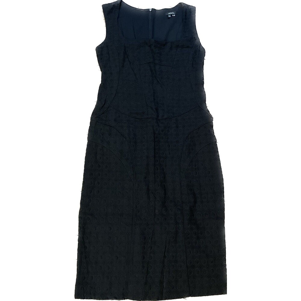 XOXO 5/6 Dress Black 100% cotton NWT Vintage Square neck Eyelet lace pattern